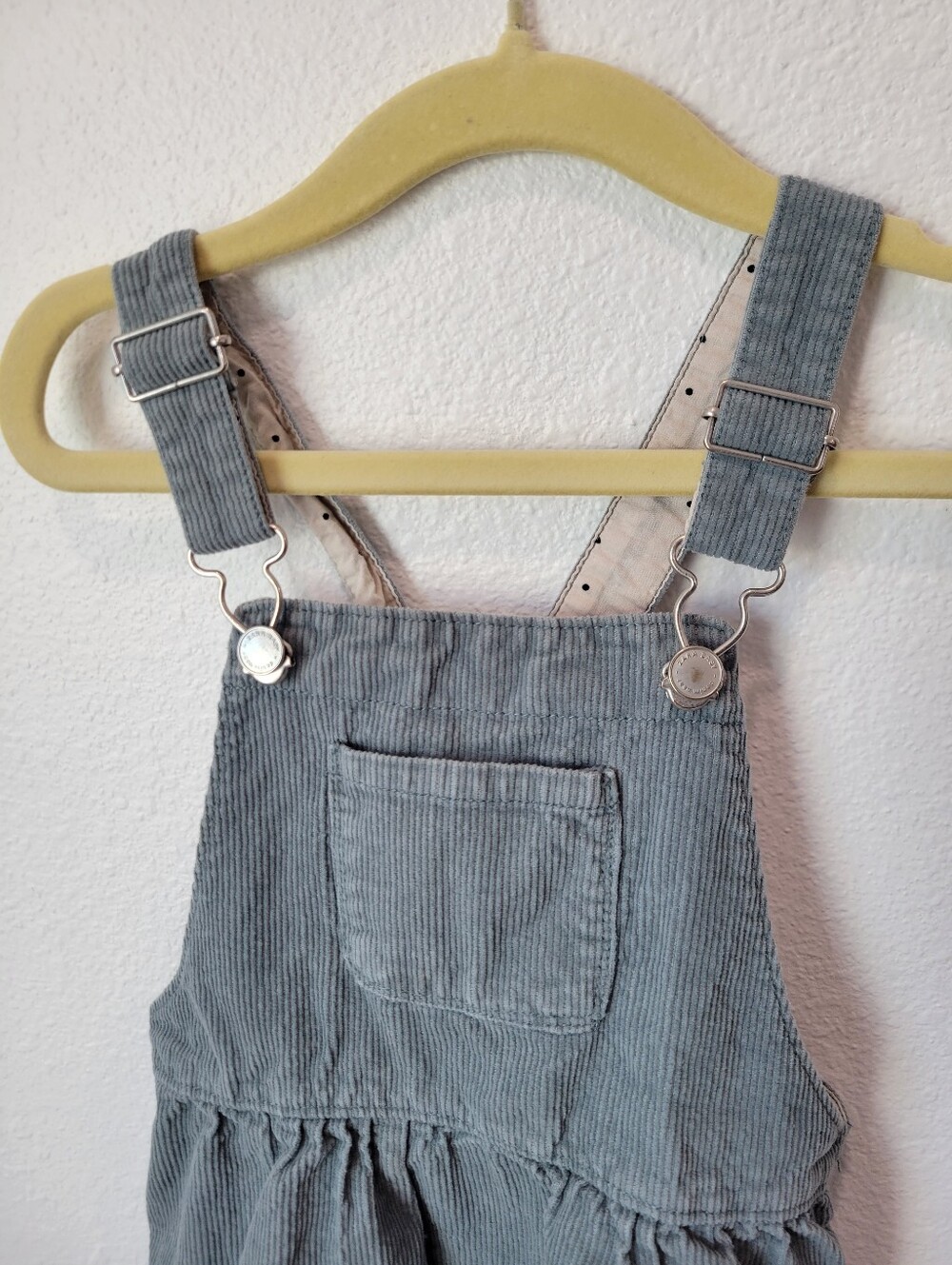 Zara Baby Corduroy Overall Dress 3-4Y Sage Green Jumper Pinafore Cottagecore - Picture 2 of 4